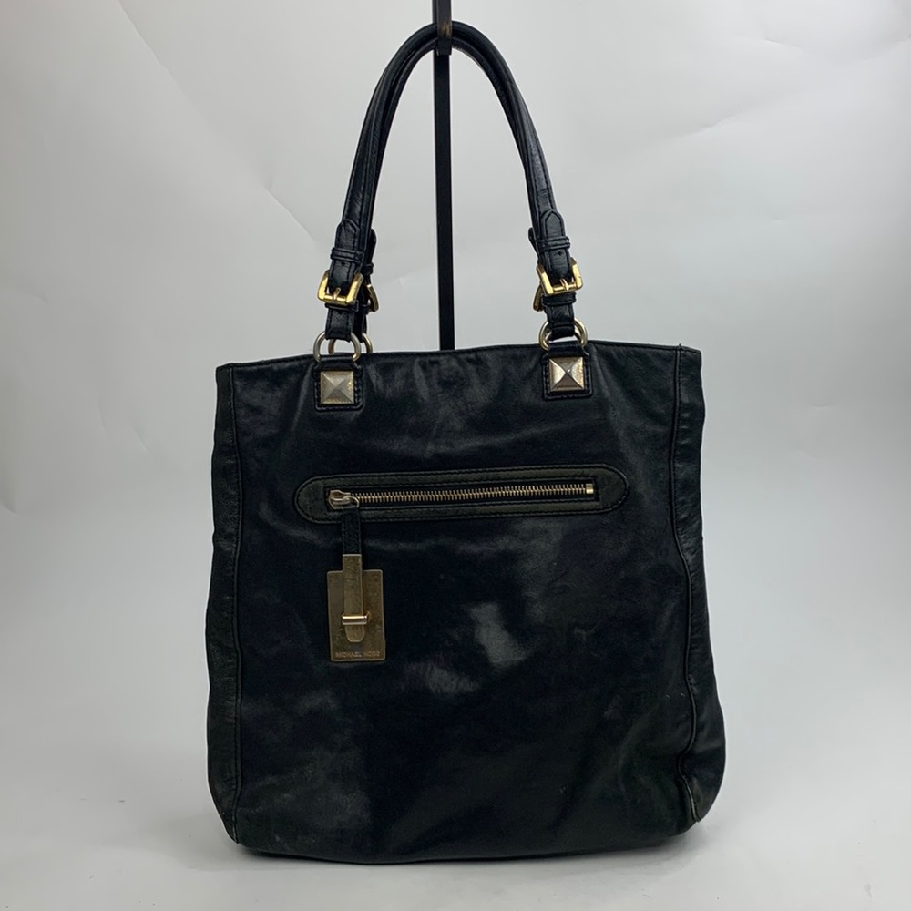 Michael Kors Large Black leather tote shoulder Bag Soft Leather Gold Hardware